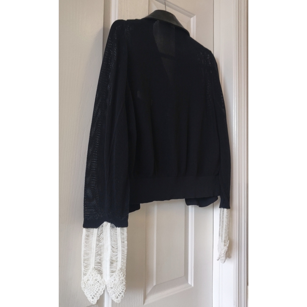 Lane Crawford Toga Crochet Cuff Cardigan Leather J - Picture 11 of 14